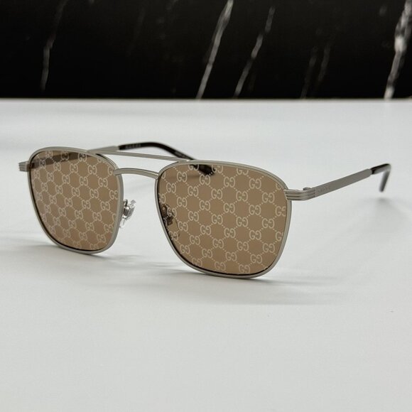NEW GUCCI SUNGLASSES SILVER BROWN UNISEX EYEWEAR GUCCI GG1881S 004 main image 5